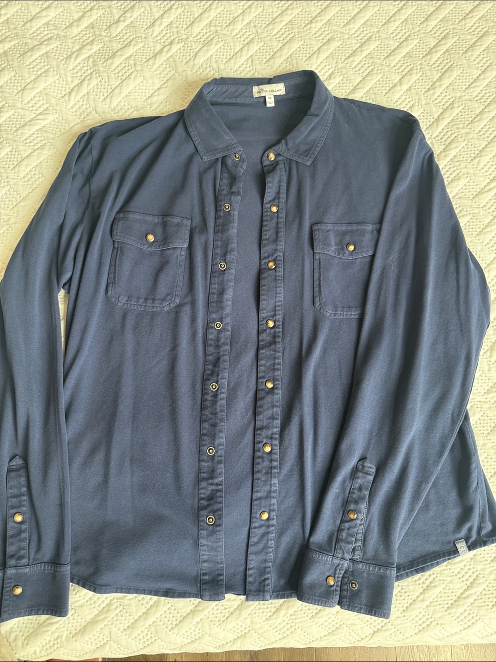 Rails Navy Snap-Front Shirt
